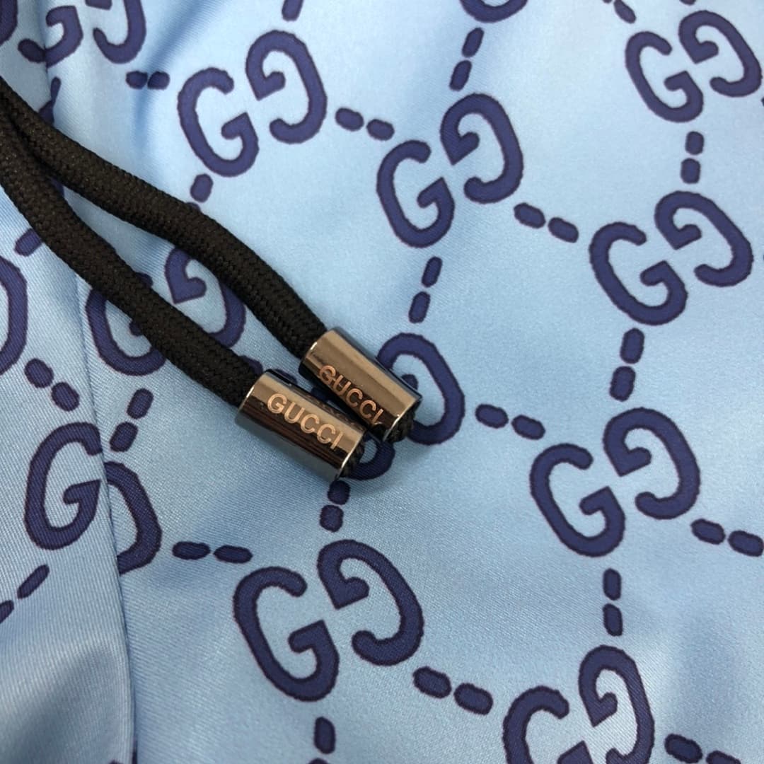 Calções Praia Gucci Monograma Azul-Violeta foto 01