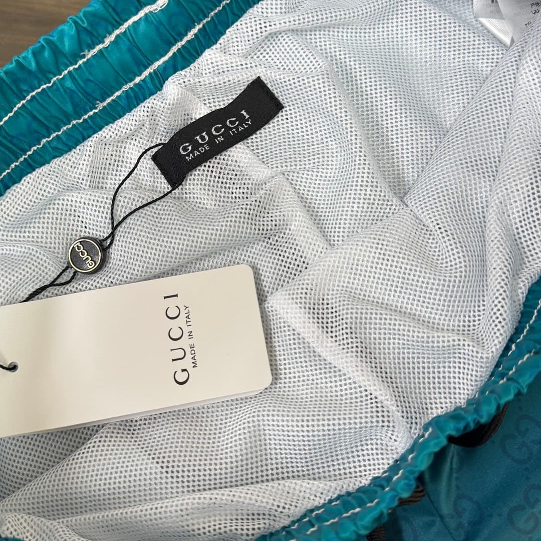 Calções de Praia Gucci Azul Turquesa foto 07