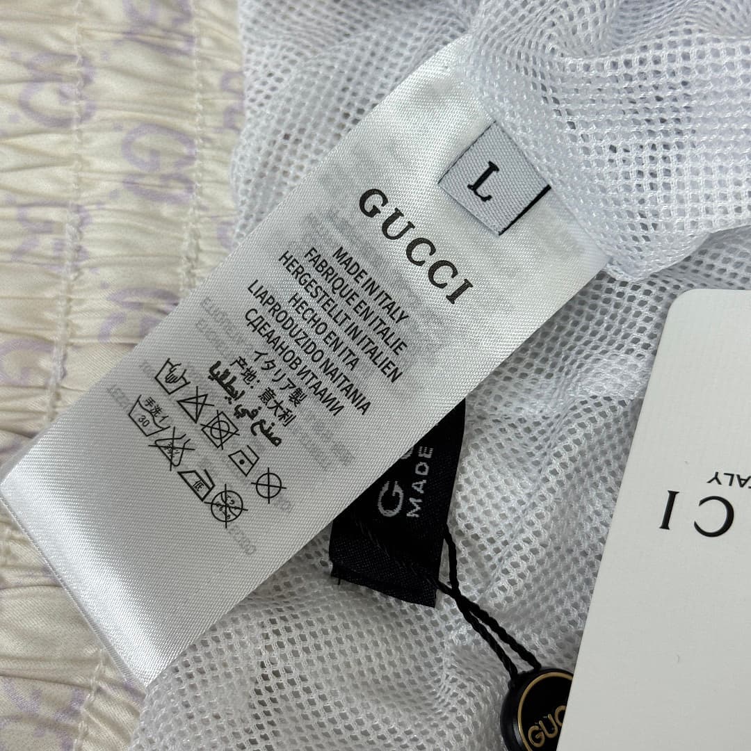 Calções de Praia Gucci Branco Off-White foto 06