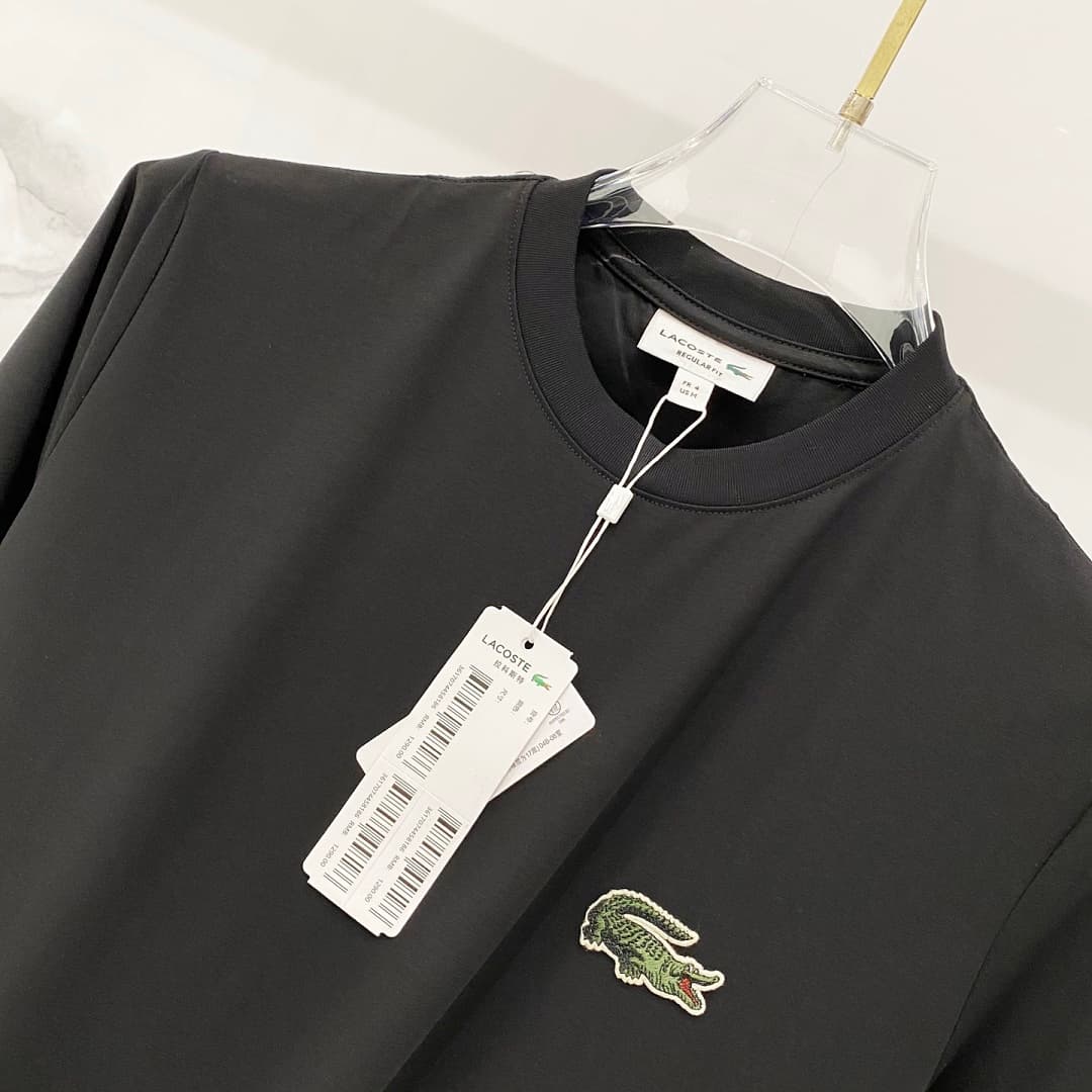 Lacoste T-shirt TT01 Crocodilo Preto foto 04