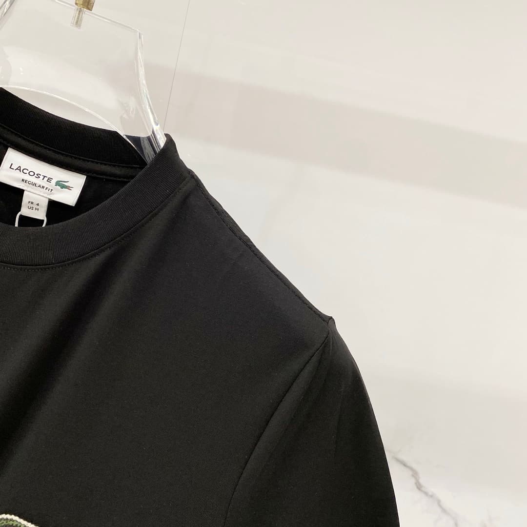 Lacoste T-shirt TT01 Crocodilo Preto foto 06