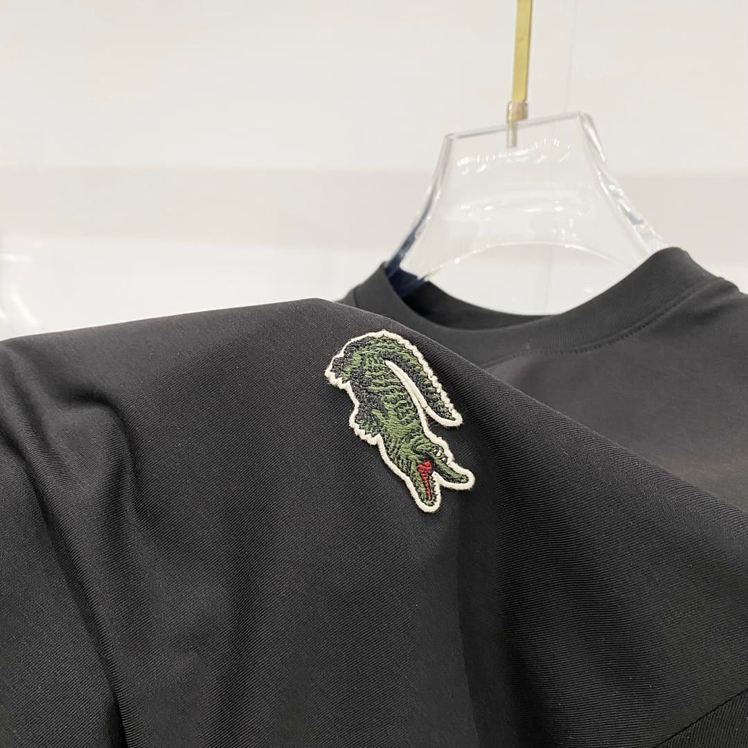 Lacoste T-shirt TT01 Crocodilo Preto foto 07
