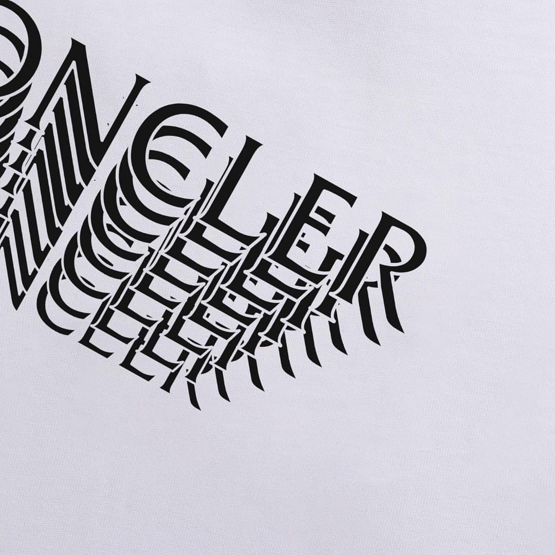 T-Shirt Moncler Branco Detalhe Colarinho foto 02