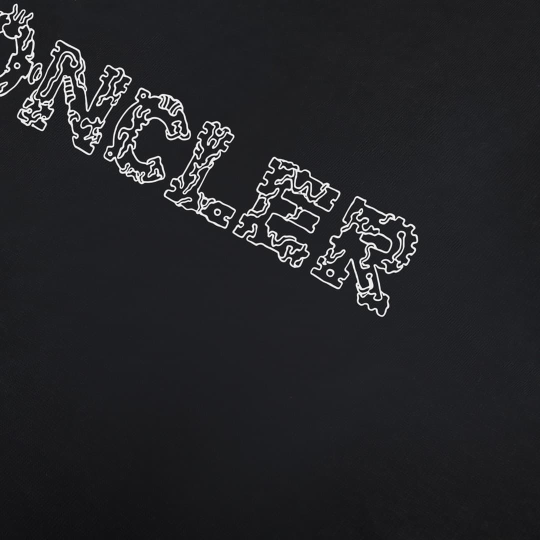 T-shirt Moncler Azul-Marinho com Logo Ondulado foto 03