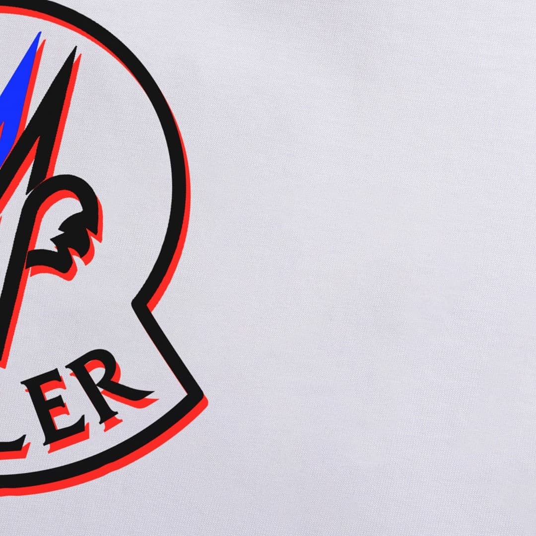 T-shirt Moncler Branca com Logo Circular foto 03