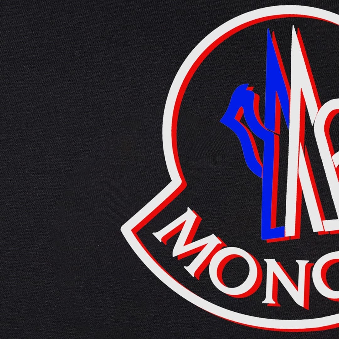 T-shirt Moncler Azul-Marinho com Logo Circular foto 04