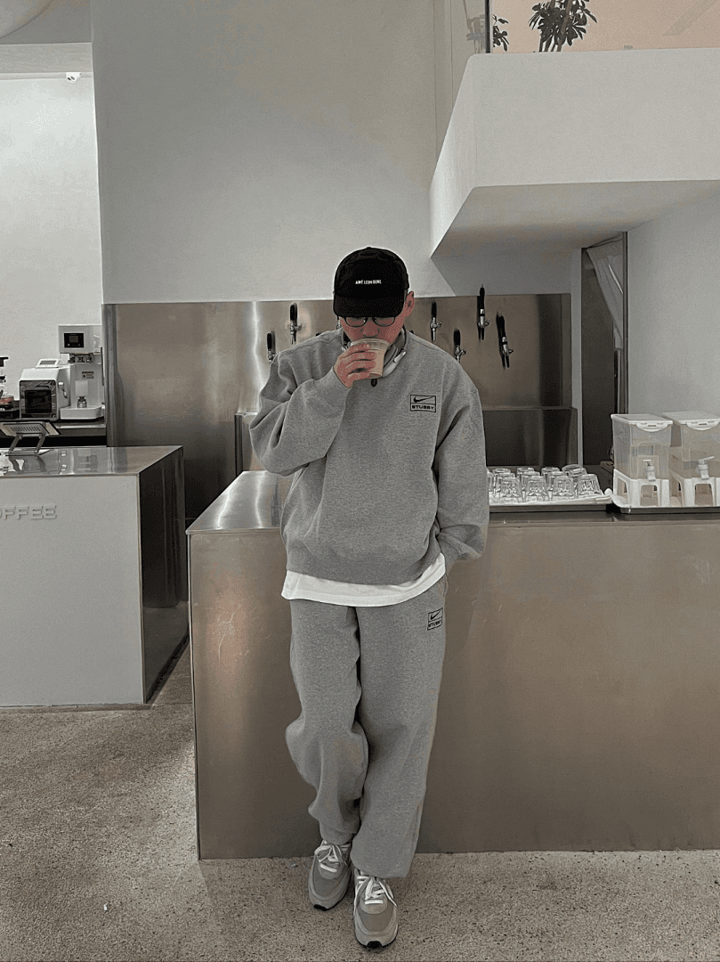 Calça Stussy x Nike 23SS Cinzento foto 09