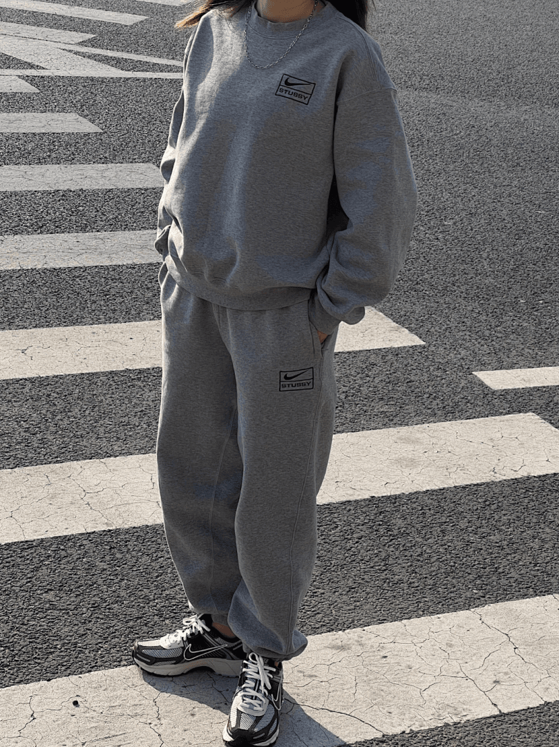Calça Stussy x Nike 23SS Cinzento foto 12