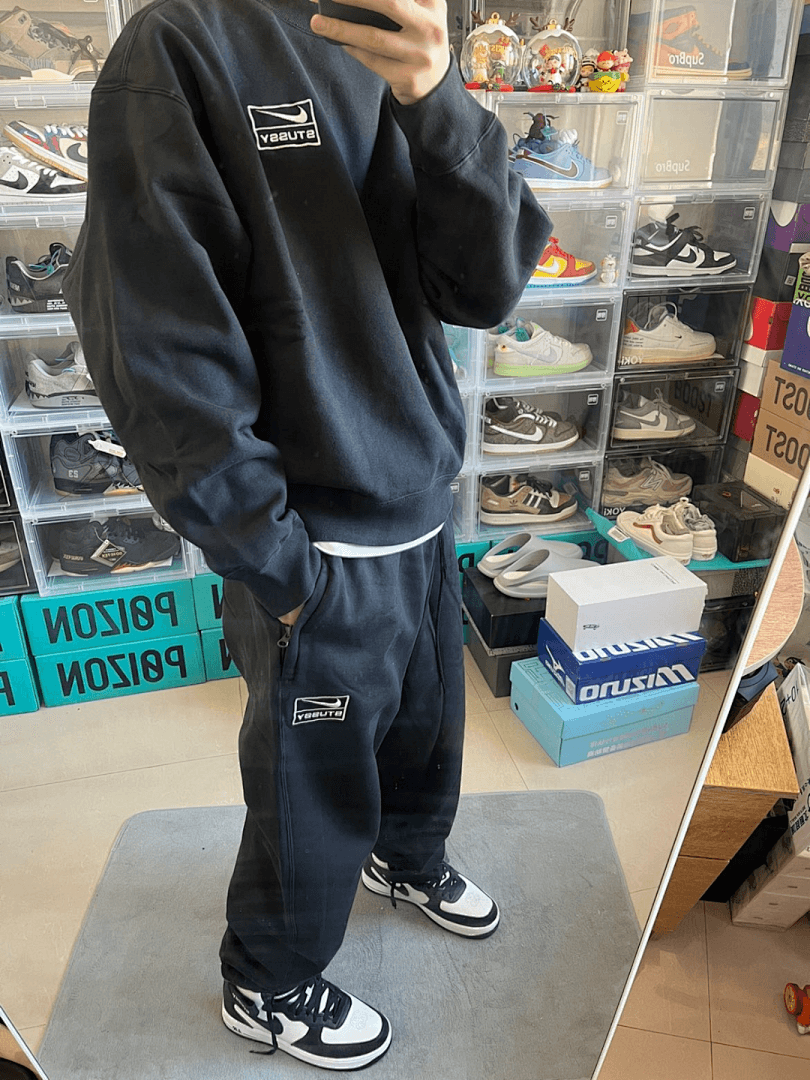 Calça Stussy x Nike 23SS Cinzento foto 20
