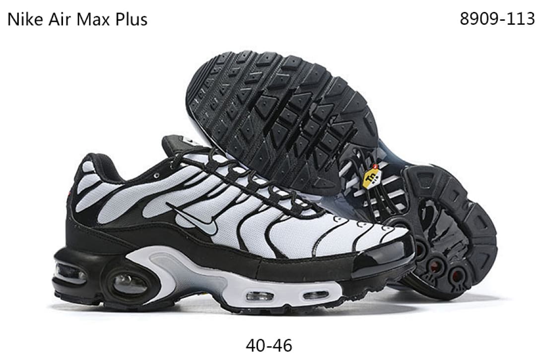 Nike Air Max TN — Preto Branco Cinzento foto 03