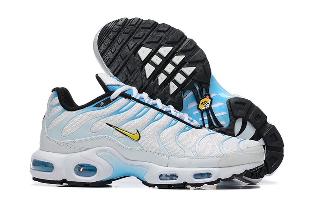 Nike Air Max Plus — Branco Azul Dourado foto 02
