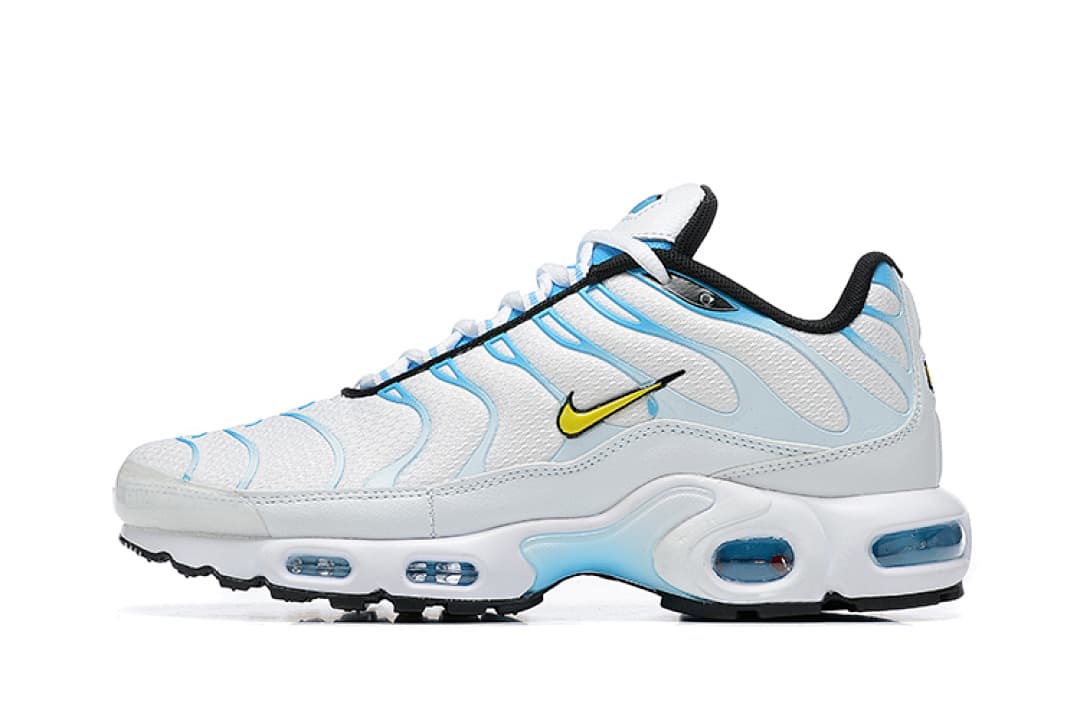 Nike Air Max Plus — Branco Azul Dourado foto 03