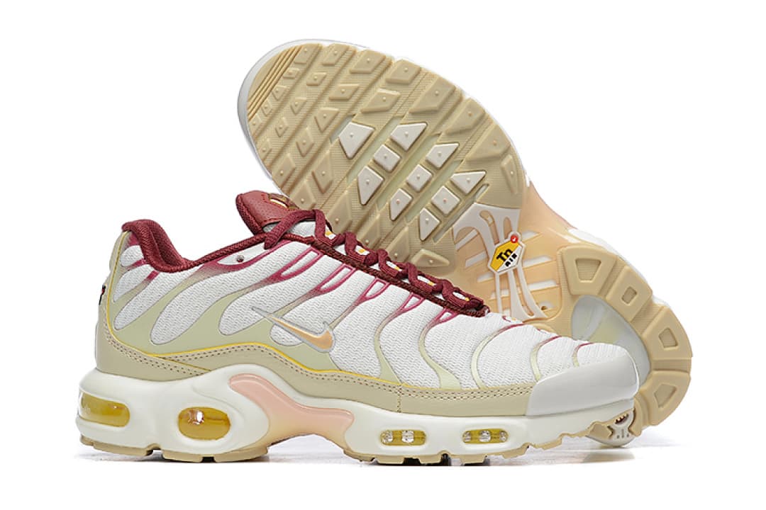Nike Air Max Plus — Branco Vermelho Dourado foto 01