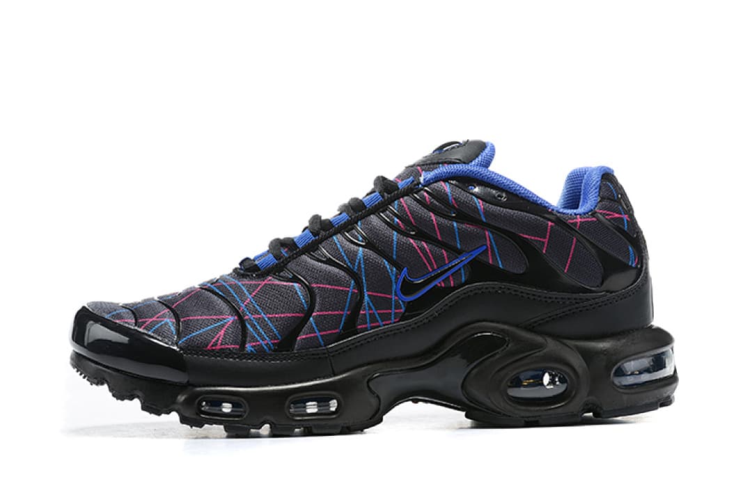 Nike Air Max Plus — Preto Azul Vermelho Padrão foto 02