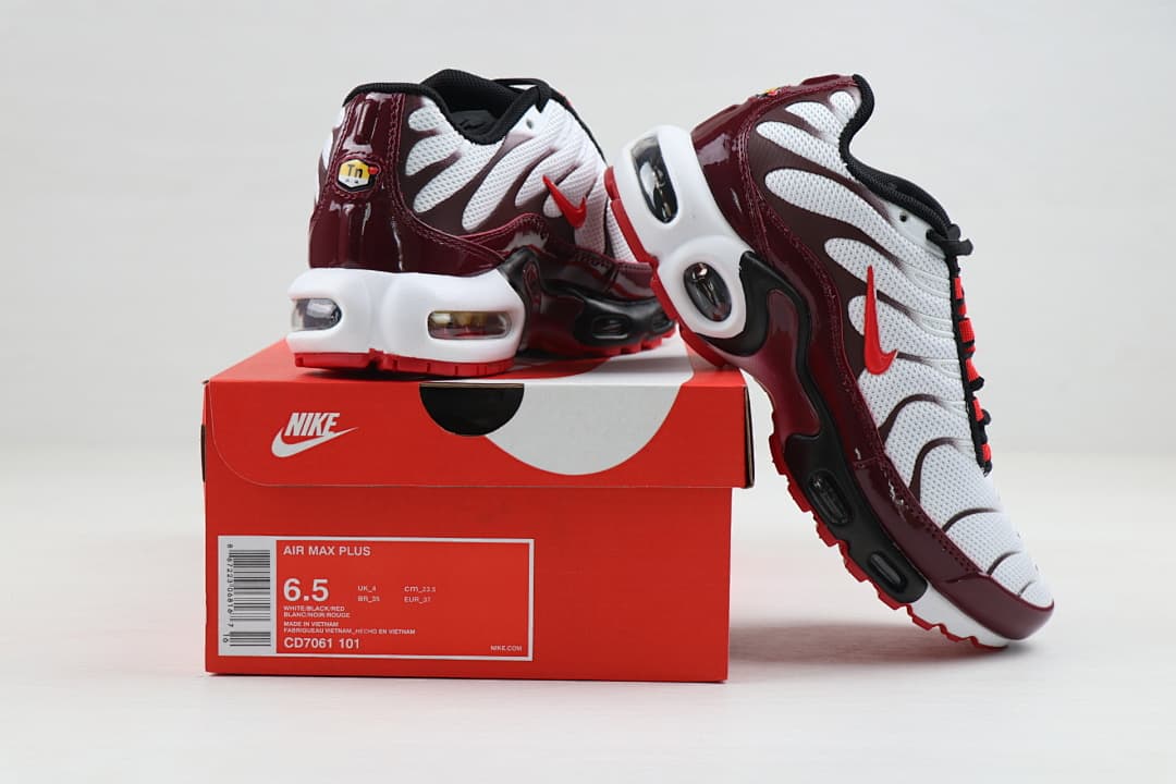 Nike Air Max TN — Branco Vinho Preto Vermelho foto 04