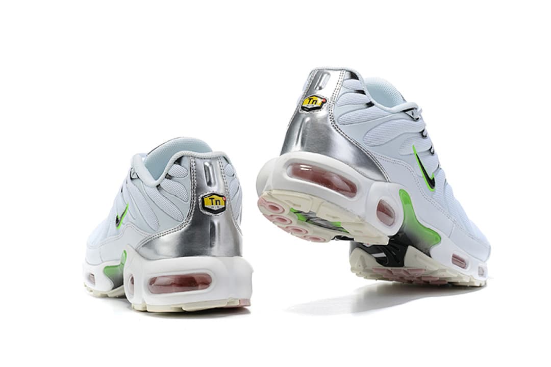 Nike Air Max TN — Cinzento com Destaques Verdes e Cor-de-Rosa foto 04