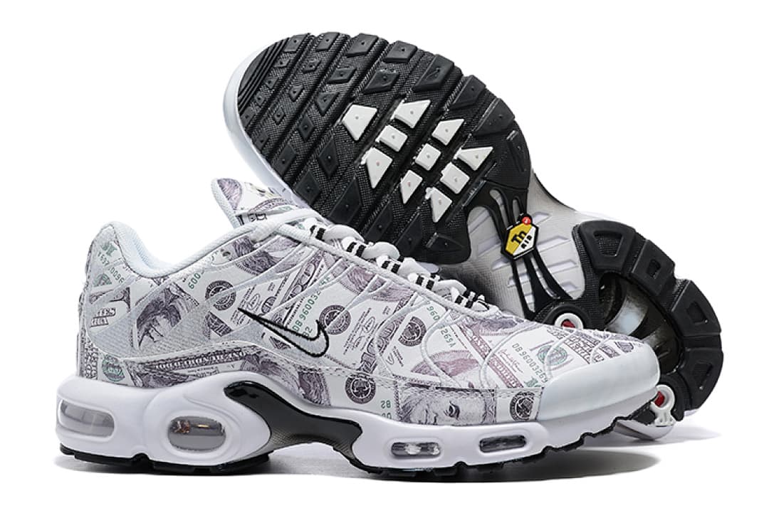 Nike Air Max TN — Branco com Padrão Notas de Dólar foto 02