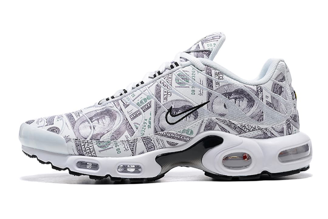 Nike Air Max TN — Branco com Padrão Notas de Dólar foto 03