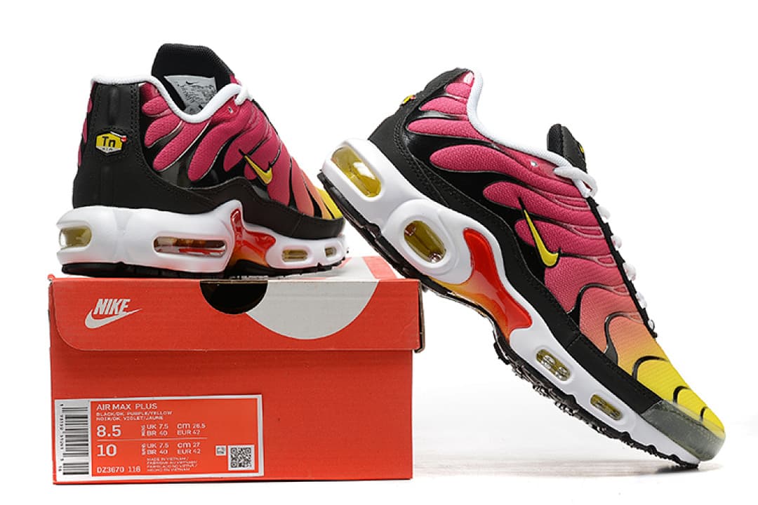 Nike Air Max Plus — Rosa Magenta Preto Amarelo foto 01