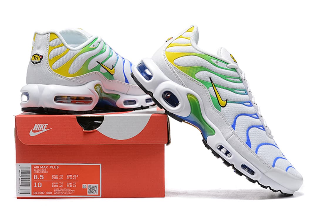 Nike Air Max TN — Branco Amarelo Verde e Azul foto 01