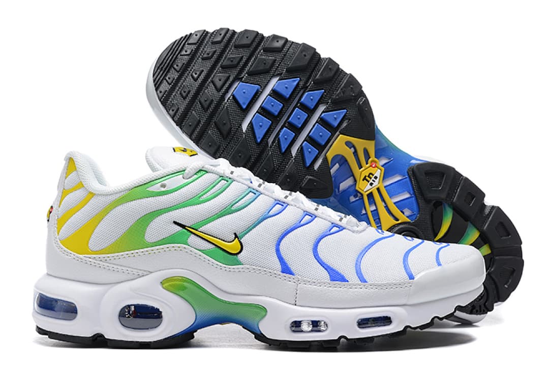 Nike Air Max TN — Branco Amarelo Verde e Azul foto 02