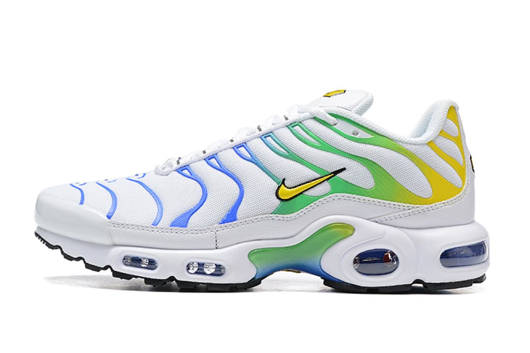 Nike Air Max TN — Branco Amarelo Verde e Azul foto 03