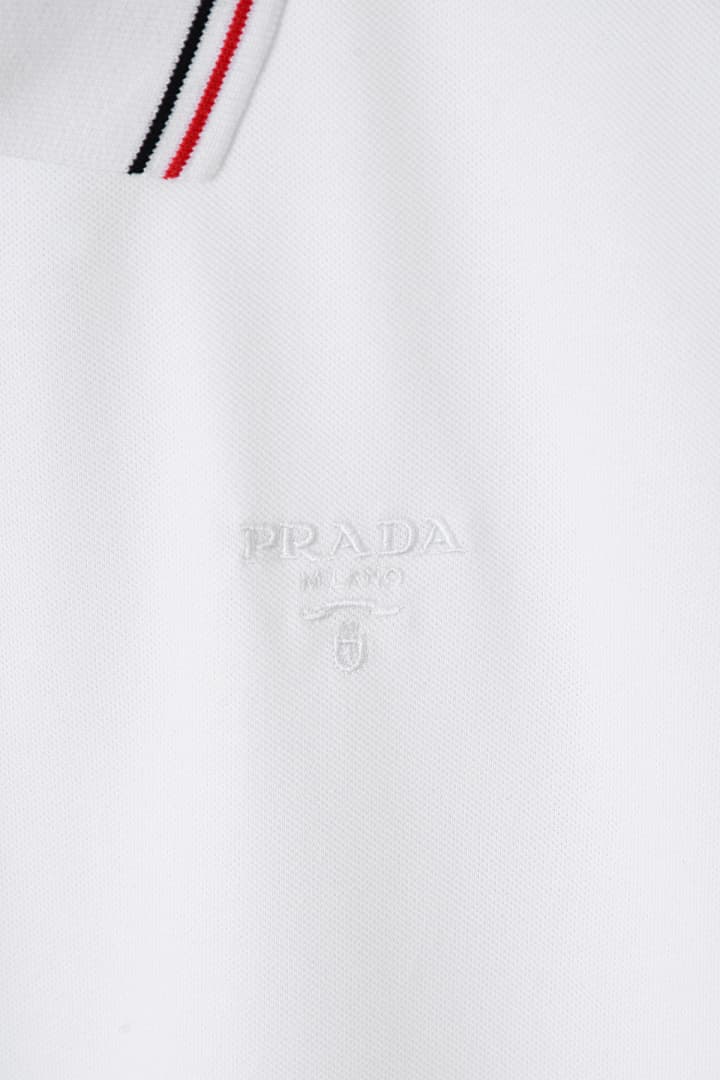 Prada Polo de Malha Piqué com Logo foto 06