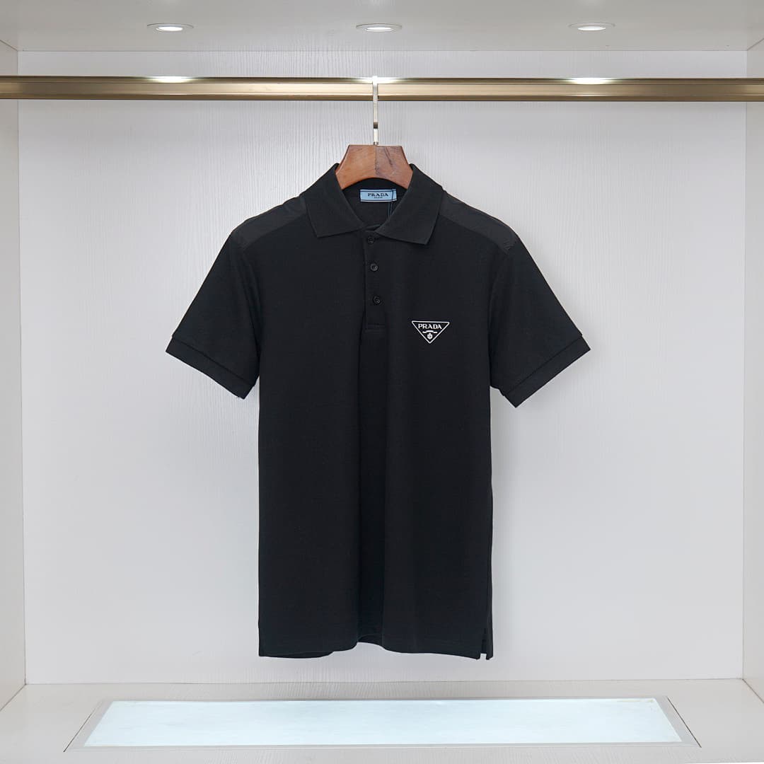 Prada T-Shirt Pólo de Malha Piqué com Colarinho Invertido foto 19