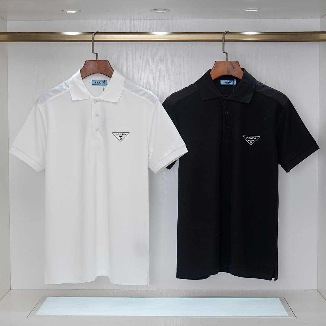 Prada T-Shirt Pólo de Malha Piqué com Colarinho Invertido foto 22