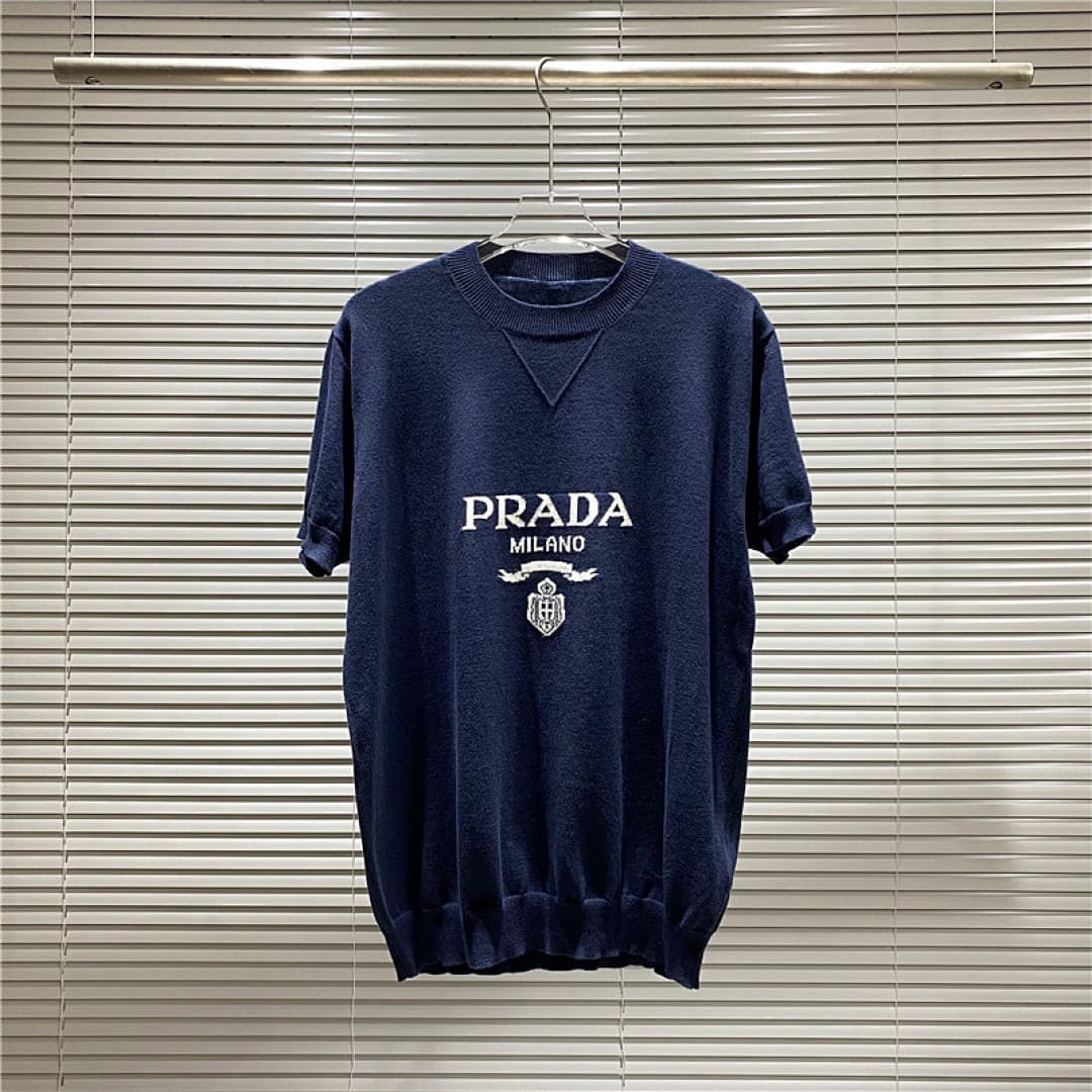 Prada T-Shirt de Malha Jacquard com Logo Milano foto 02