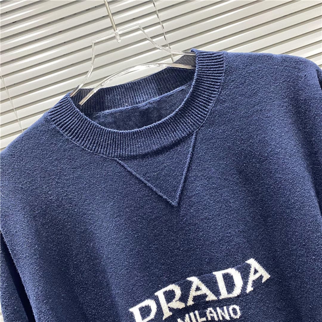 Prada T-Shirt de Malha Jacquard com Logo Milano foto 03