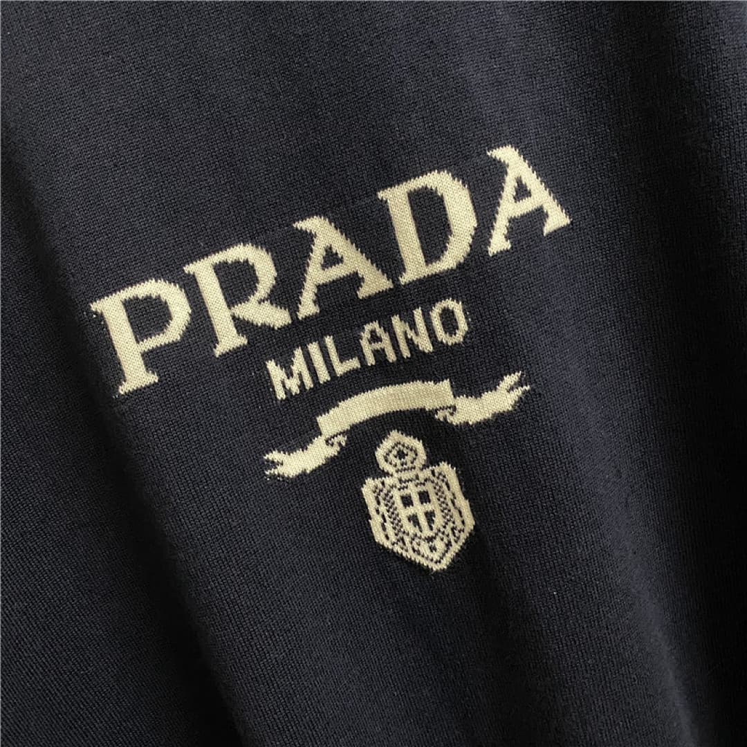 Prada T-Shirt de Malha Jacquard com Logo Milano foto 07