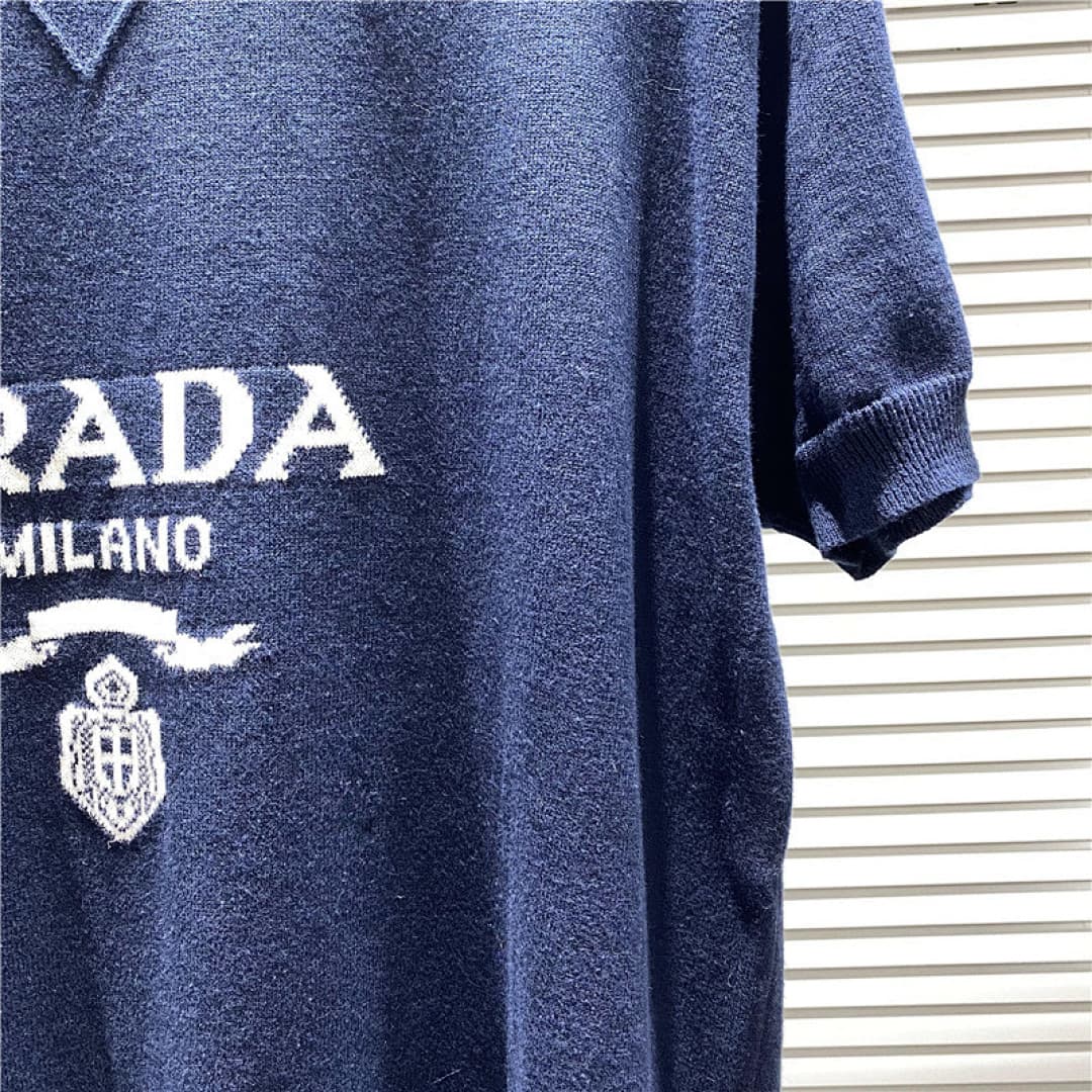 Prada T-Shirt de Malha Jacquard com Logo Milano foto 08
