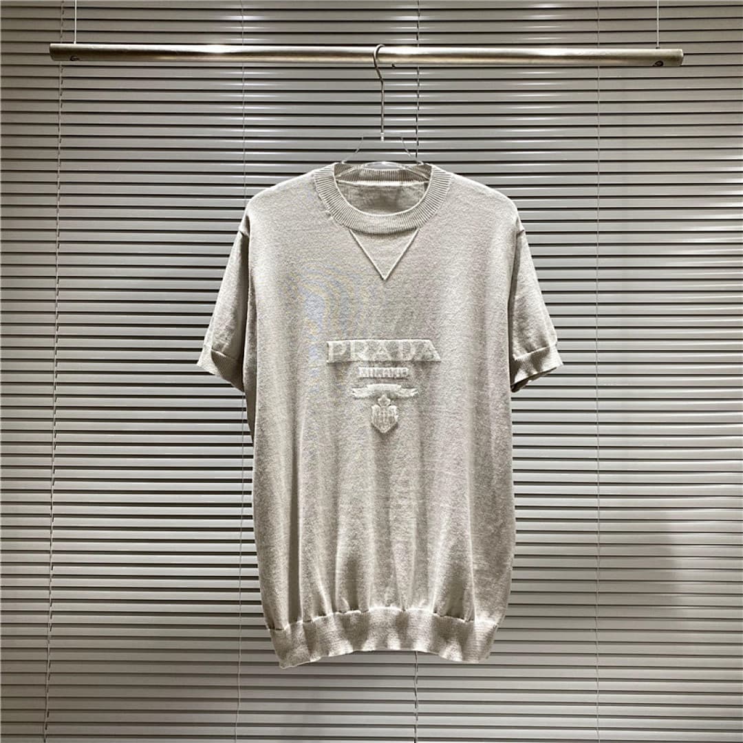 Prada T-Shirt de Malha Jacquard com Logo Milano foto 11
