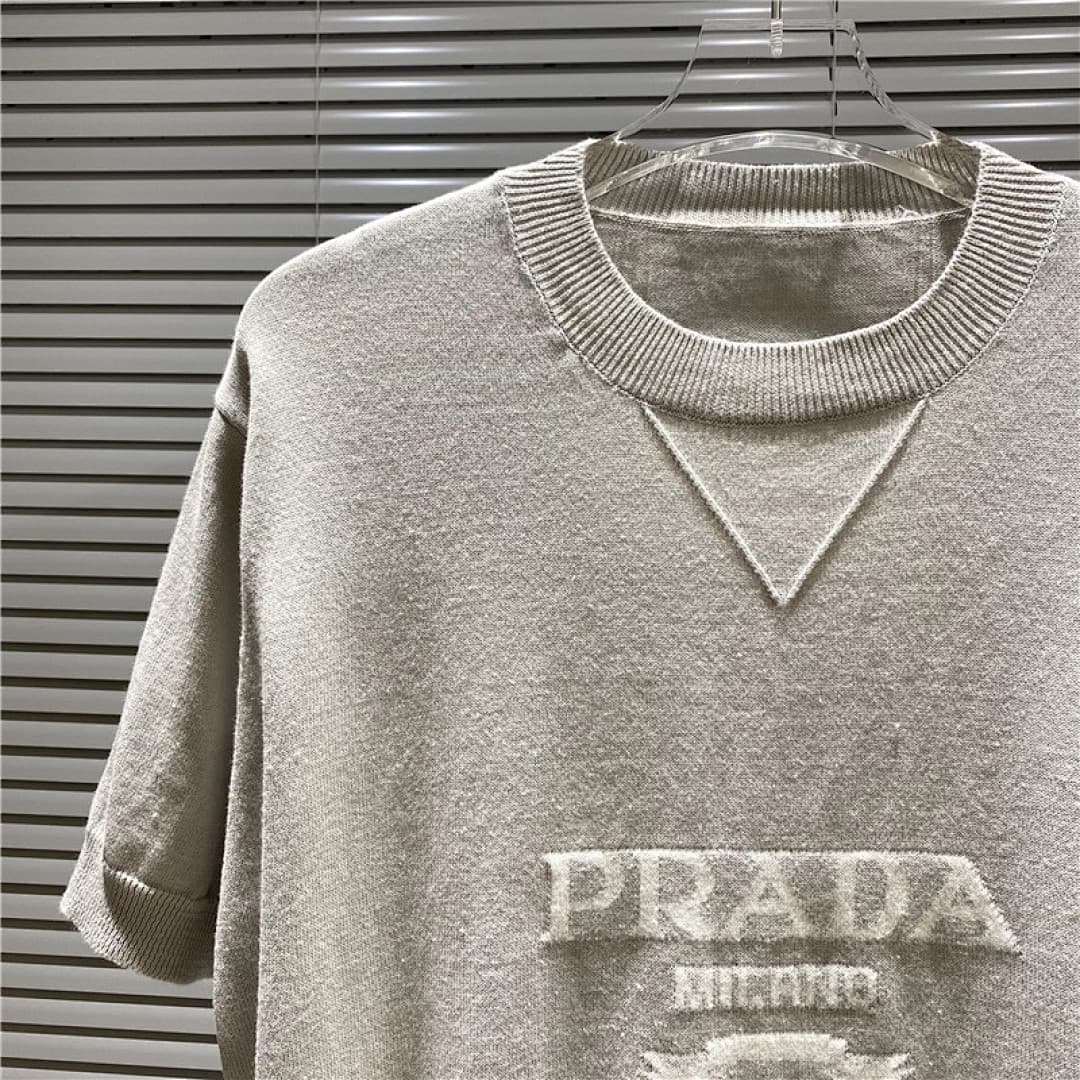 Prada T-Shirt de Malha Jacquard com Logo Milano foto 13