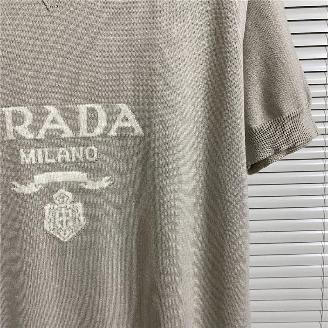 Prada T-Shirt de Malha Jacquard com Logo Milano foto 16