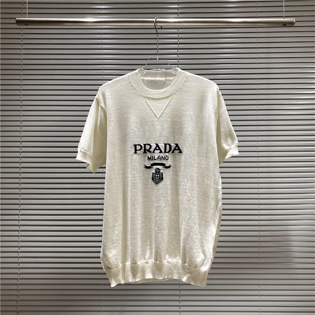 Prada T-Shirt de Malha Jacquard com Logo Milano foto 19