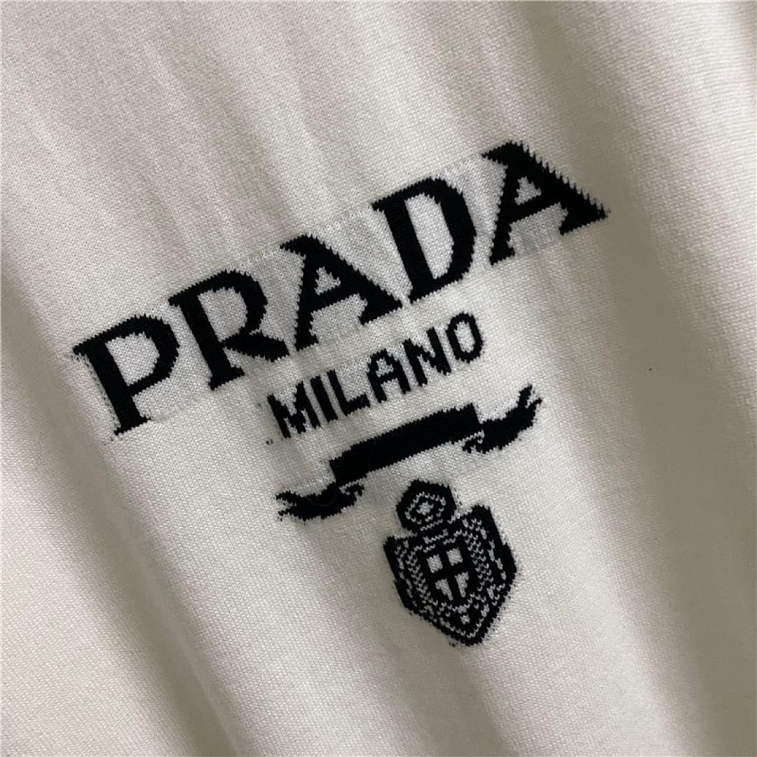 Prada T-Shirt de Malha Jacquard com Logo Milano foto 24