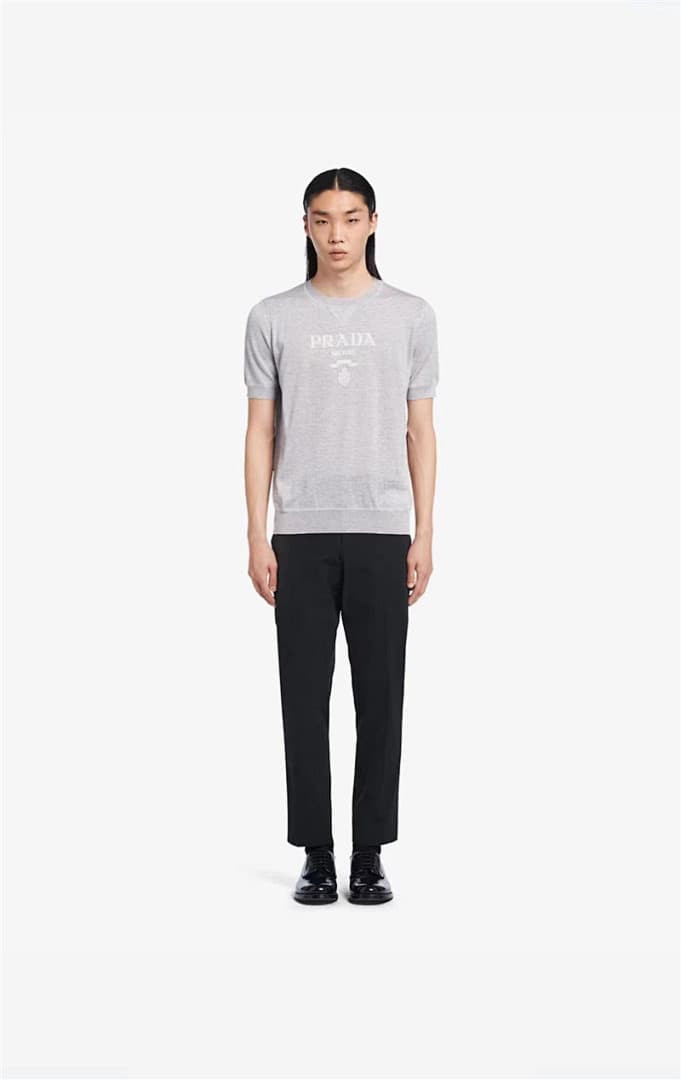 Prada T-Shirt de Malha Jacquard com Logo Milano foto 30