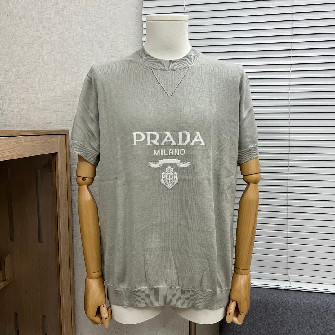 Prada T-Shirt de Malha Jacquard com Logo Milano foto 31