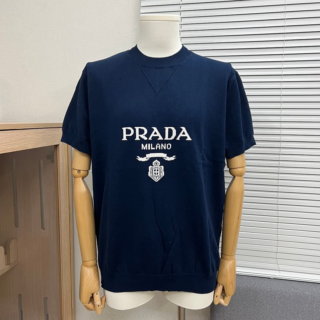 Prada T-Shirt de Malha Jacquard com Logo Milano foto 33