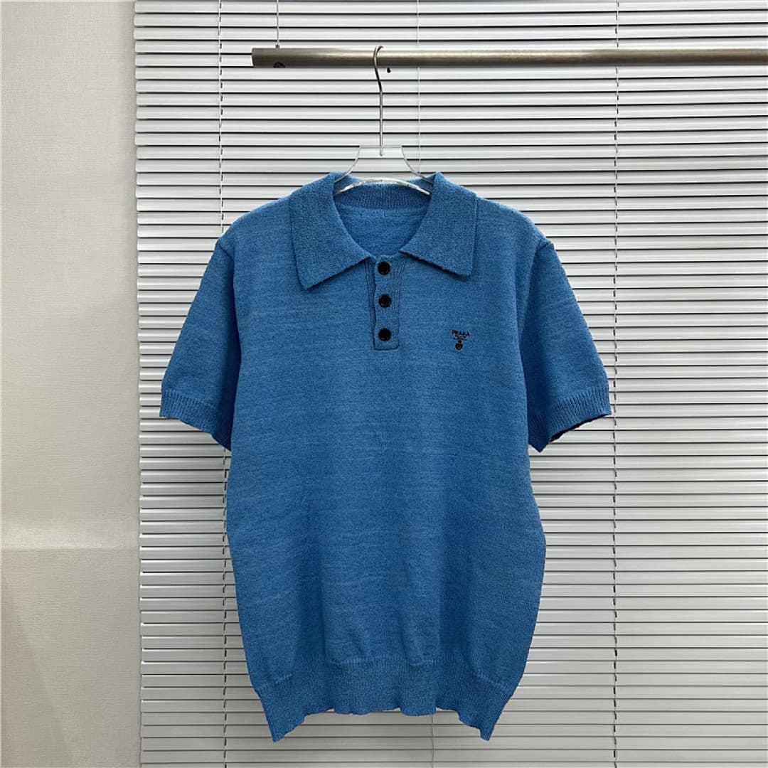 Polo Prada Azul Liso foto 01