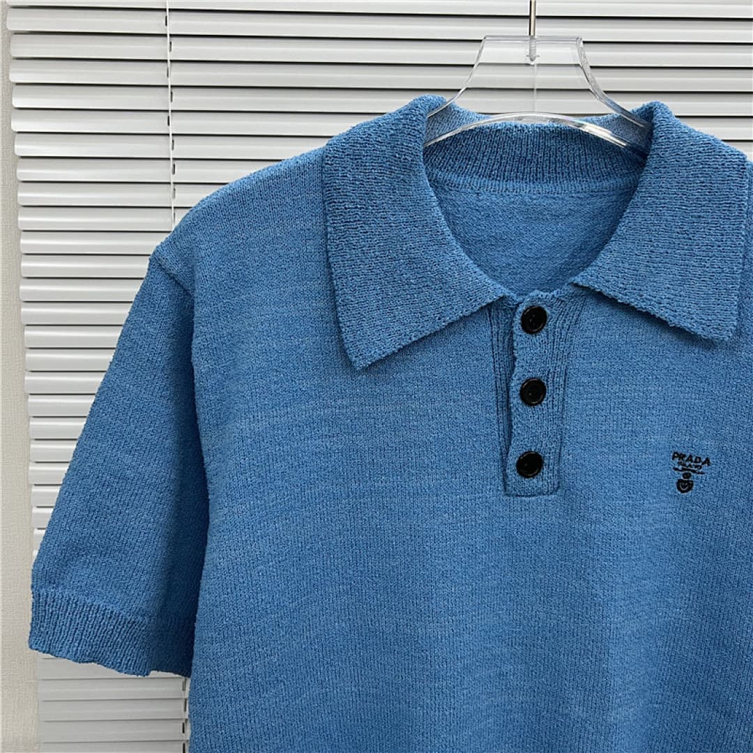 Polo Prada Azul Liso foto 03