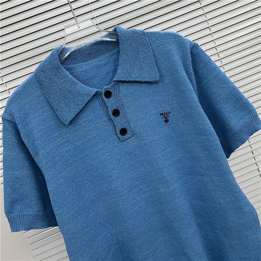 Polo Prada Azul Liso foto 05