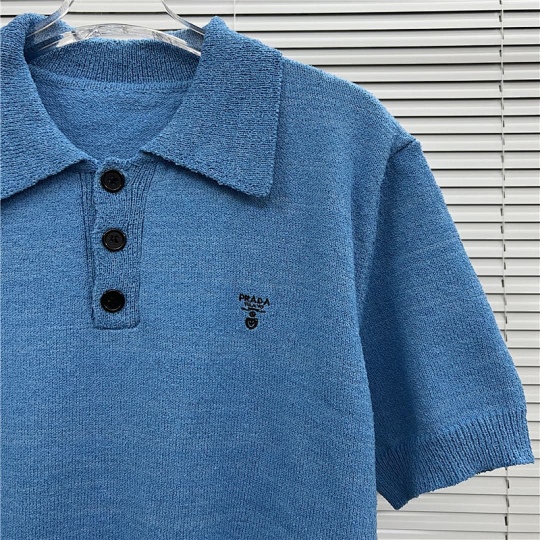 Polo Prada Azul Liso foto 06