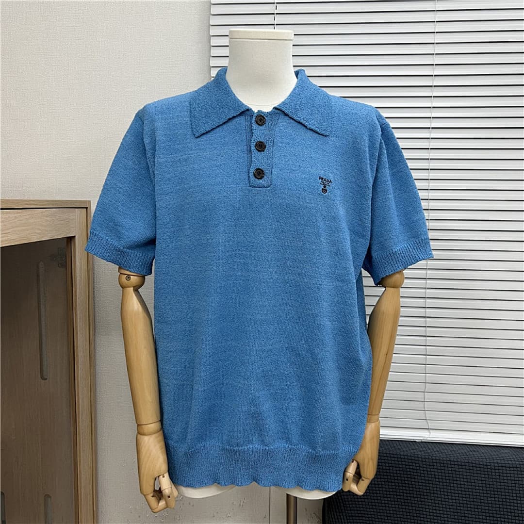 Polo Prada Azul Liso foto 10