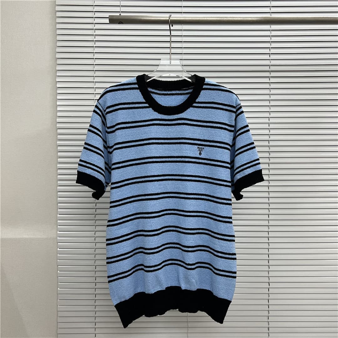T-shirt Prada Riscas Azul-Preto foto 01