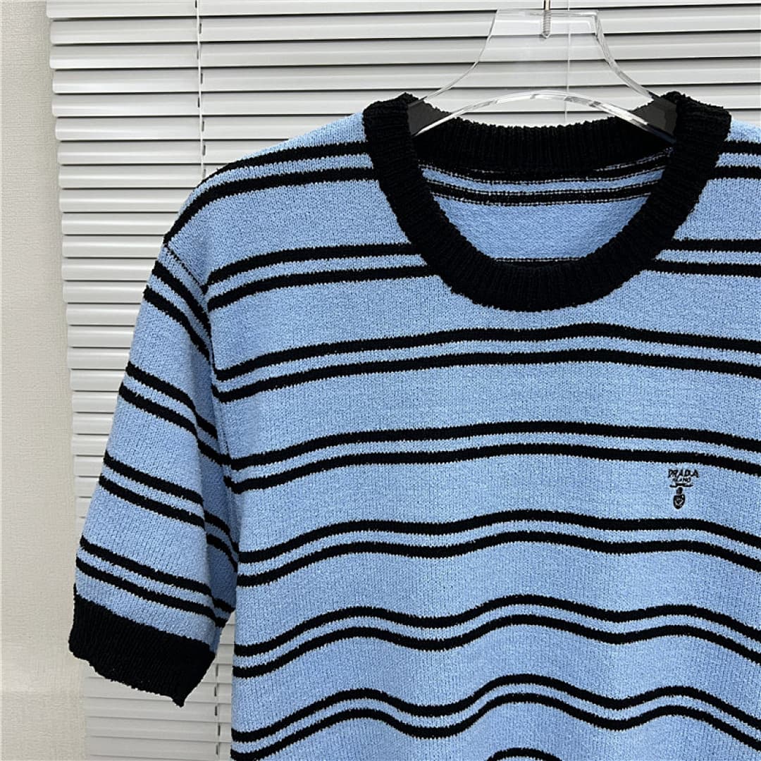 T-shirt Prada Riscas Azul-Preto foto 03