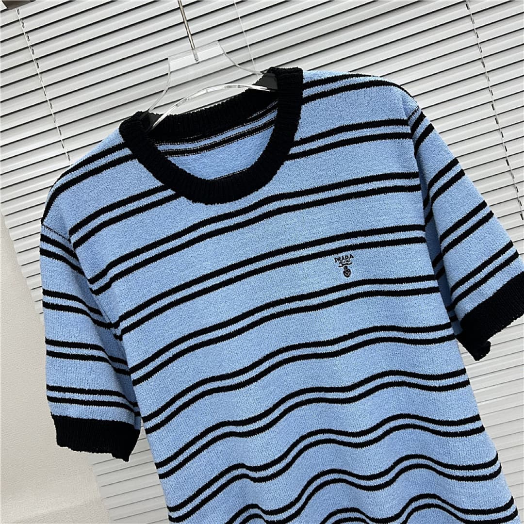 T-shirt Prada Riscas Azul-Preto foto 05