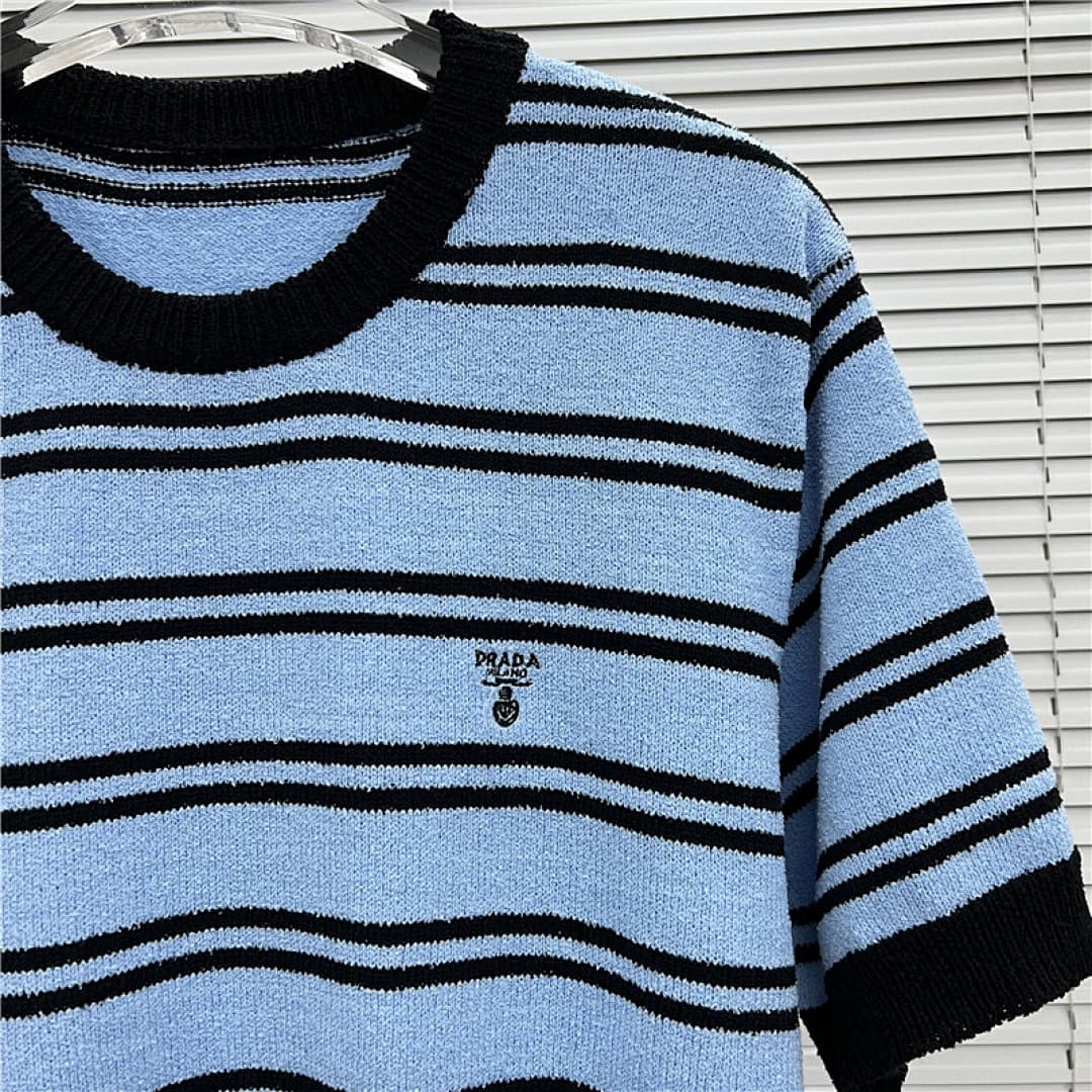 T-shirt Prada Riscas Azul-Preto foto 06